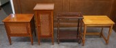TWO WICKER AND FRUITWOOD SIDE