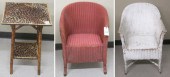TWO WICKER ARMCHAIRS AND ONE B