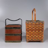Two wicker objects including l