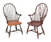 TWO WINDSOR ARMCHAIRS PROBABLY
