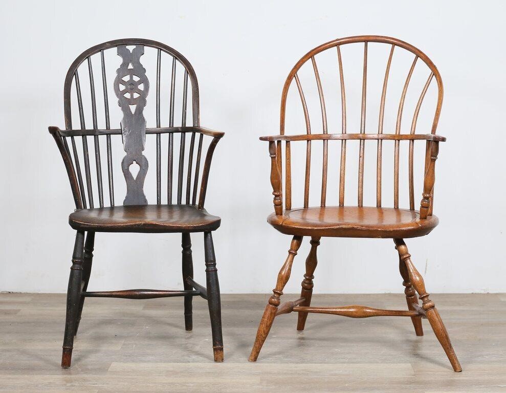 TWO WINDSOR ARMCHAIRSTwo Windsor