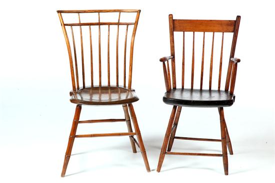 TWO WINDSOR CHAIRS.  Both American