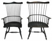 TWO WINDSOR FAN BACK ARM CHAIR