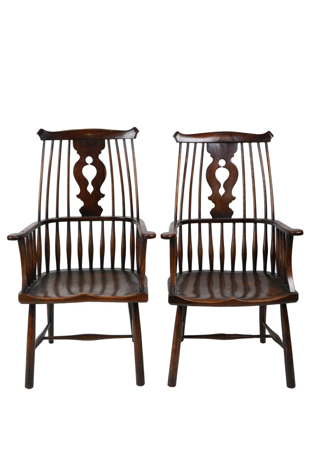 TWO WINDSOR HIGH BACK ARMCHAIRSwith