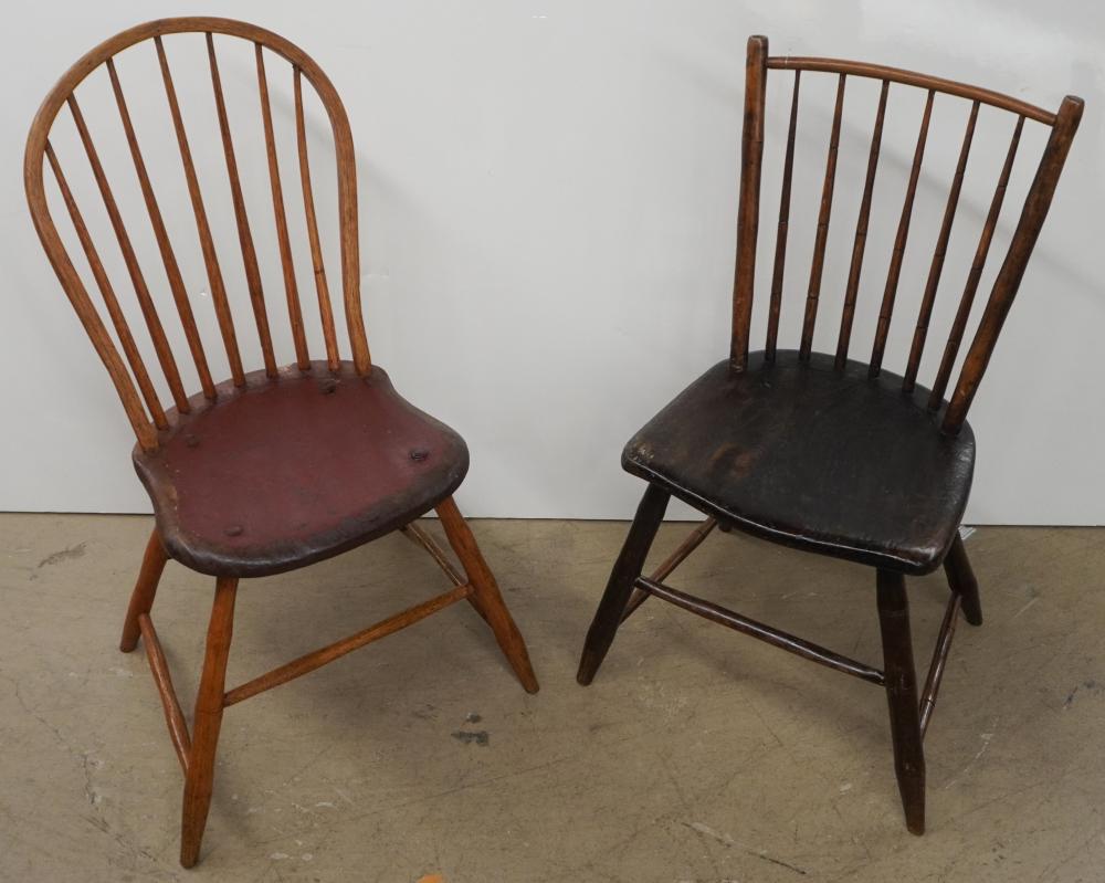 TWO WINDSOR MIXED WOOD CHAIRS H