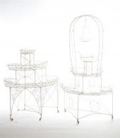 TWO WIRE PLANT STANDS.  Americ