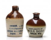 TWO WISCONSIN STONEWARE MINI J