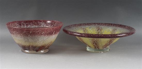 Two WMF Ikora glass bowls circa