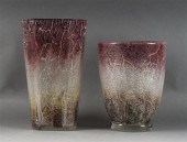 Two WMF Ikora glass vases circ