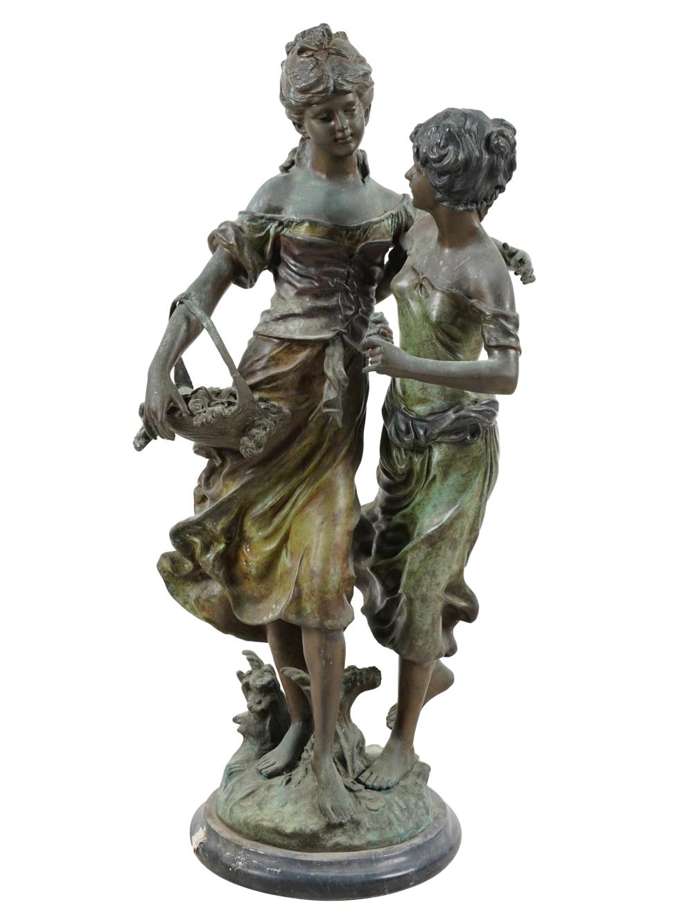 TWO WOMEN WITH FLOWERSbronze with