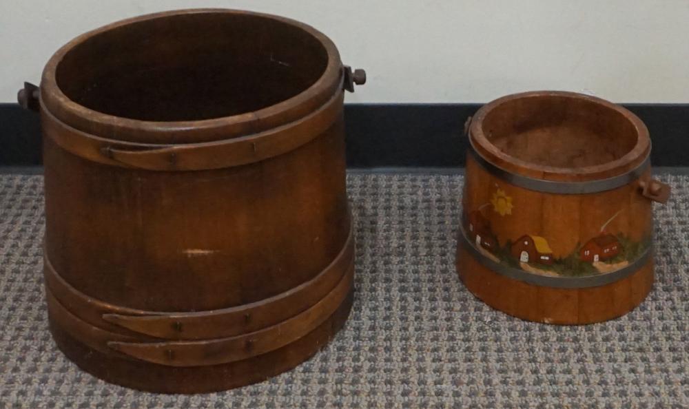 TWO WOOD BUCKETSTwo Wood Buckets,