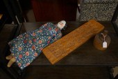TWO WOOD BUTTER MOLDS AND A PO