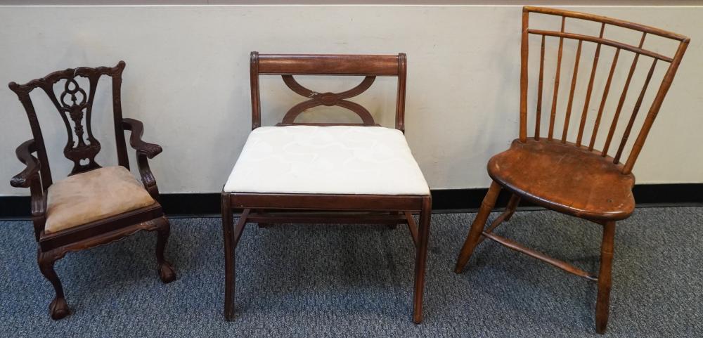 TWO WOOD CHAIRS, HICKORY WINDSOR