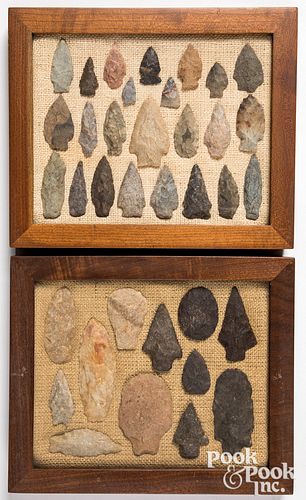 TWO WOOD FRAMES CONTAINING