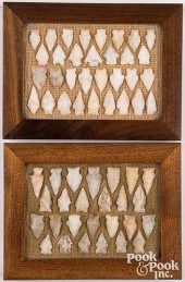 TWO WOOD FRAMES, CONTAINING PR