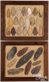 TWO WOOD FRAMES CONTAINING PRE