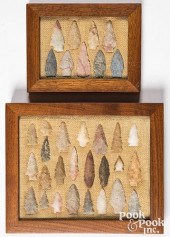 TWO WOOD FRAMES, CONTAINING QU