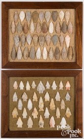 TWO WOOD FRAMES, CONTAINING ST