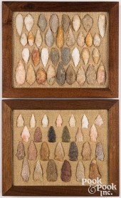 TWO WOOD FRAMES, CONTAINING ST