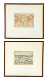 TWO WOODBLOCK PRINTS.  Japan