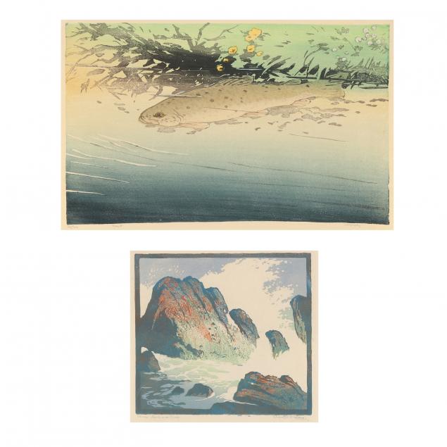 TWO WOODCUT PRINTS - ALLEN W. SEABY