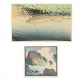 TWO WOODCUT PRINTS - ALLEN W.