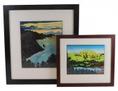 "TWO WOODCUT PRINTS BY TOM KIL
