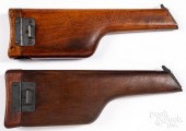 TWO WOODEN MAUSER BROOMHANDLE