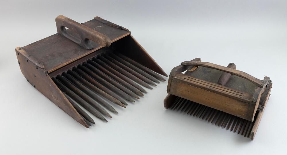 TWO WOODEN SCOOPS EARLY 20TH