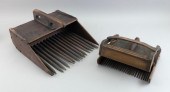 TWO WOODEN SCOOPS EARLY 20TH C