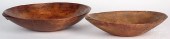 TWO WOODEN TRENCHERS, 19TH C.,
