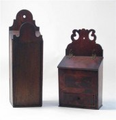 Two wooden wall boxes    early