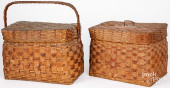 TWO WOODLANDS PAINTED BASKETS,