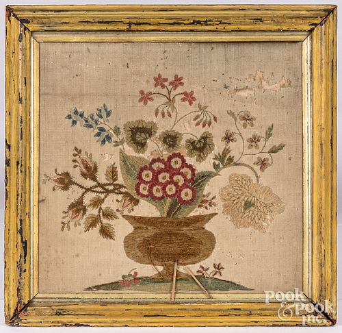 TWO WOOL AND SILK EMBROIDERIES,