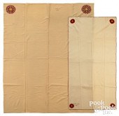 TWO WOOL BLANKETS, EMBROIDERED