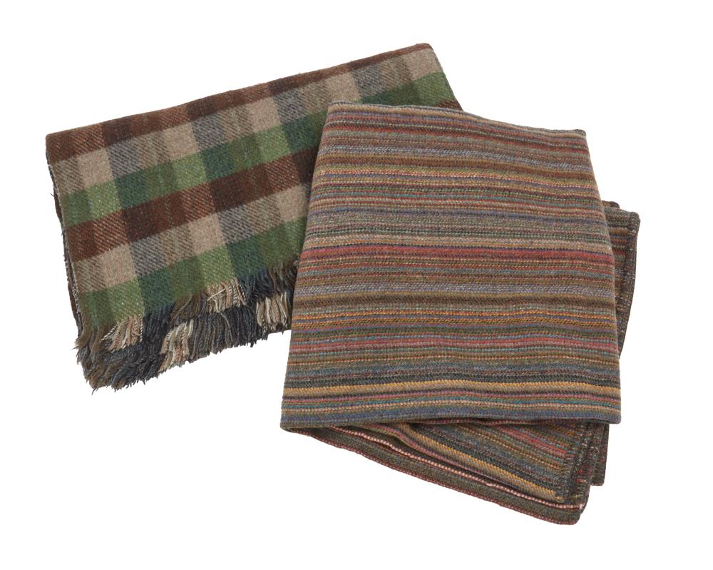 TWO WOOL BLANKETSTwo wool blankets,