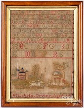 TWO WOOL ON LINEN SAMPLERS, 19