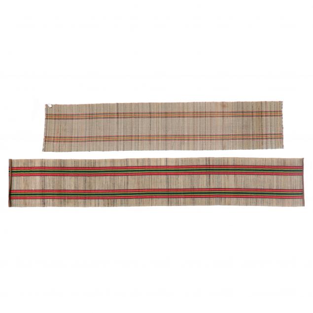 TWO WOOL RUNNERS Both with beige
