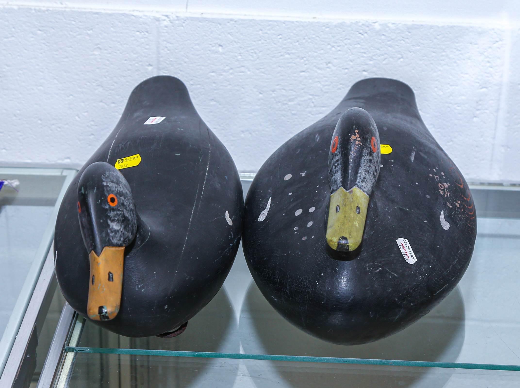TWO WORKING DUCK DECOYS Carved