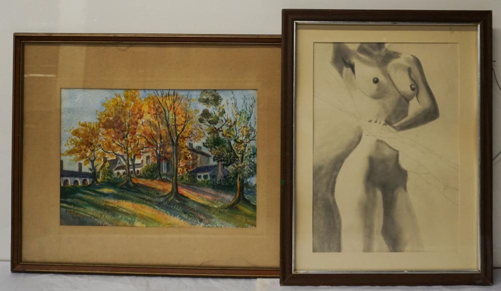 TWO WORKS, GRAPHITE AND PENCIL