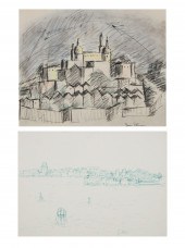 TWO WORKS ON PAPER: CITYSCAPES