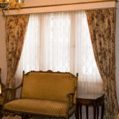 TWO WOVEN BELGIAN CURTAIN PANE