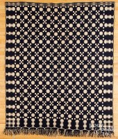 TWO WOVEN COVERLETS, MID 19TH