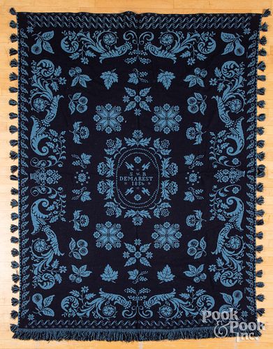 TWO WOVEN COVERLETS.Two woven