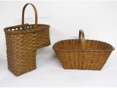 TWO WOVEN WICKER BASKETS INCLU