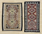 Two woven wool Navajo blankets