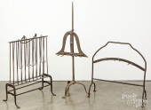 TWO WROUGHT IRON BROILERS AND