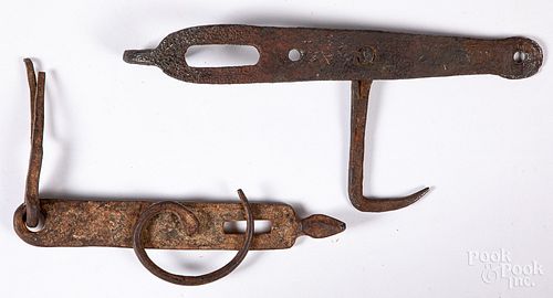 TWO WROUGHT IRON CONESTOGA WAGON