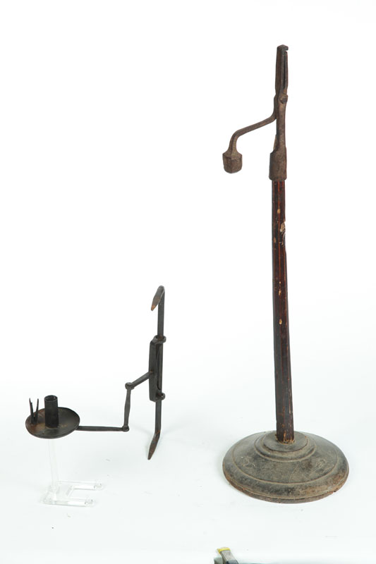 TWO WROUGHT-IRON LIGHTING DEVICES.