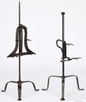 TWO WROUGHT IRON MEAT ROASTING
